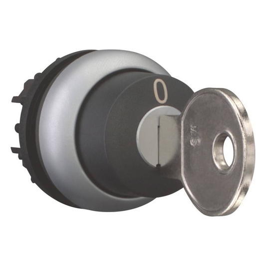 B-flokks Eaton 111775 M22 Wrs Ms10 lykilhnappur að framan með plastlykli, svartur