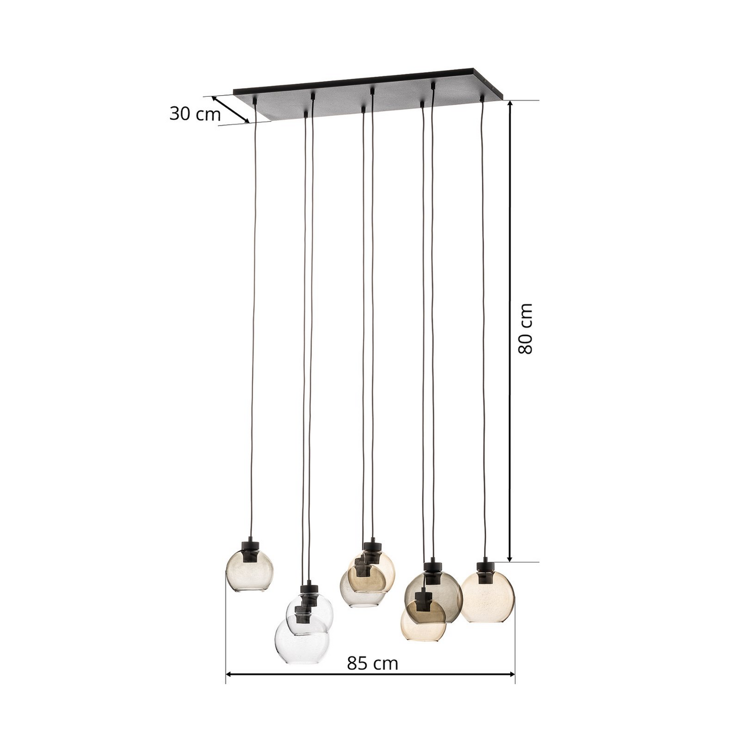B-grade Euluna Cubus pendant light, living room light, ceiling lamp, 8 lights, 514 