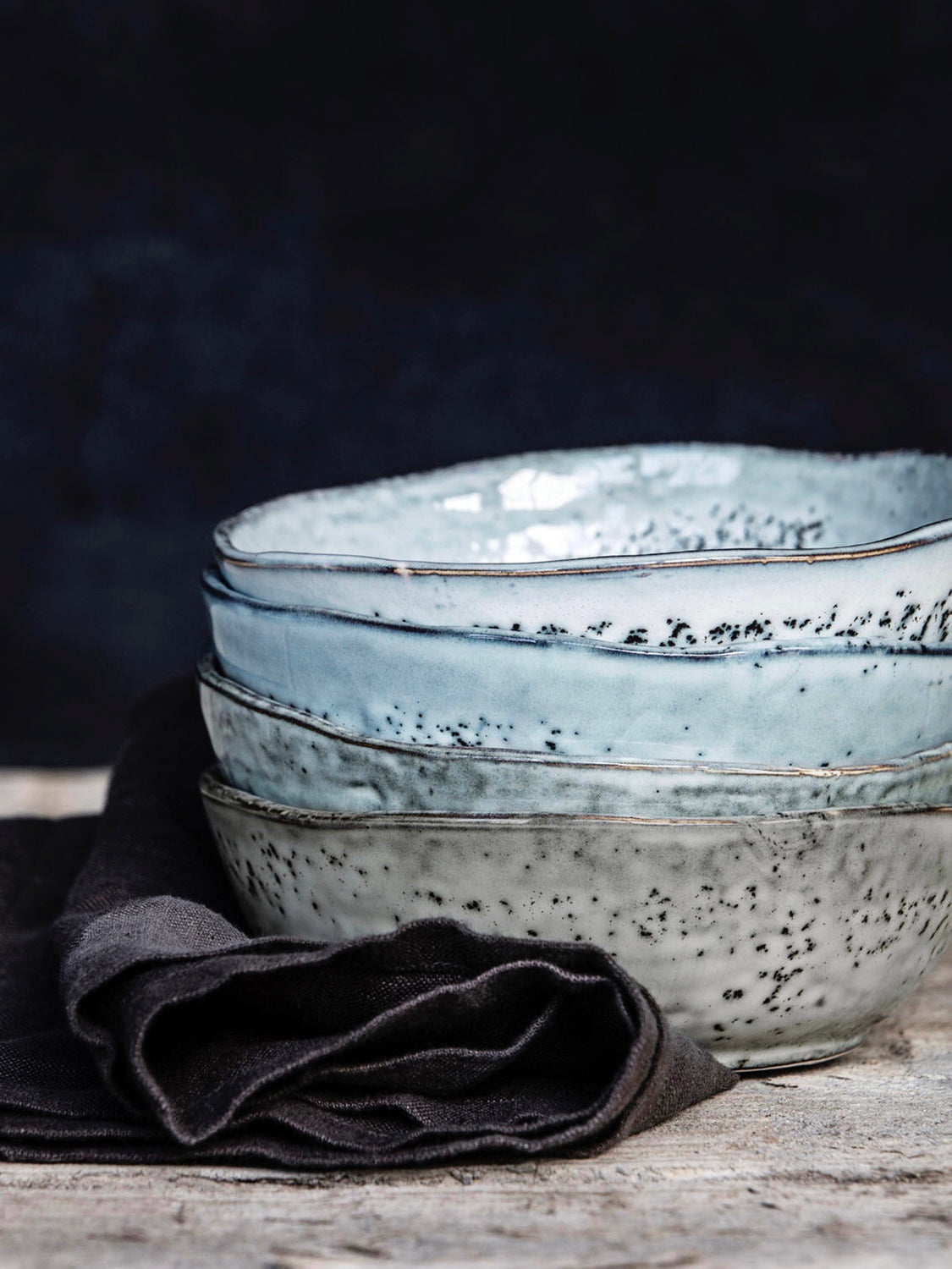 Müslischale Rustic grau/blau