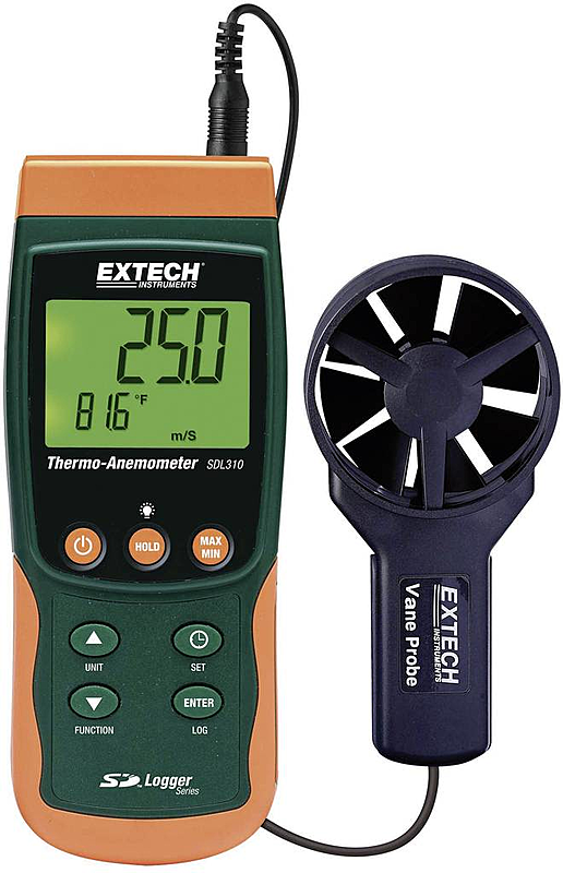 B-Ware Extech Sdl310 Anemometer Messung V. Temperatur U. Luftgeschwindigkeit Bis 25 M/S