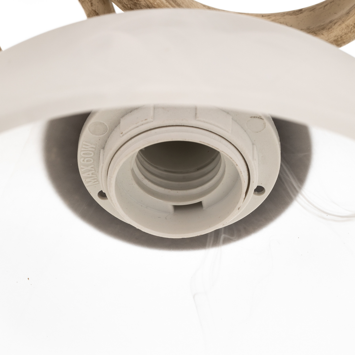 Loftlampi Flora í B-flokki, fimm glerskjáir, hvítt messing, loftljós, lampi, ljós S51