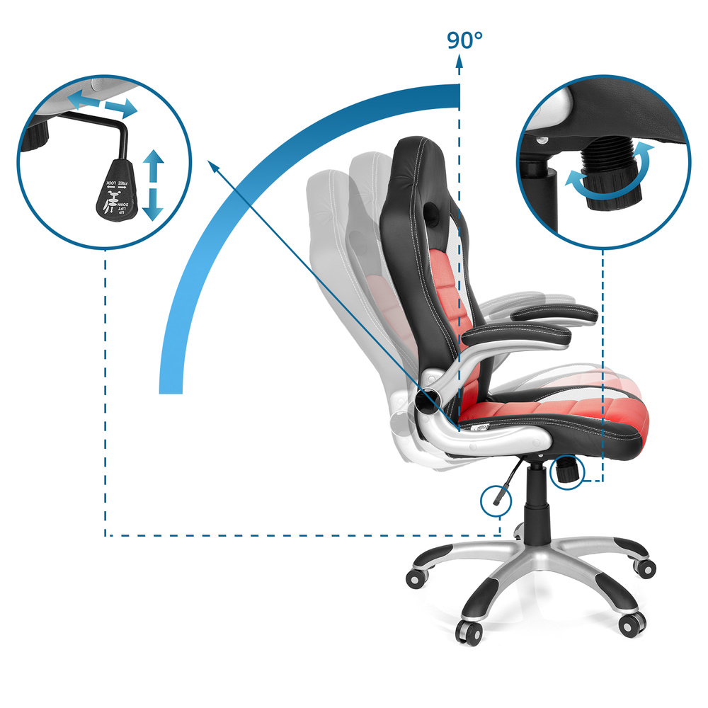 B-stock Hjh Office Gaming Chair, Office Chair, Executive Chair, Red/Black