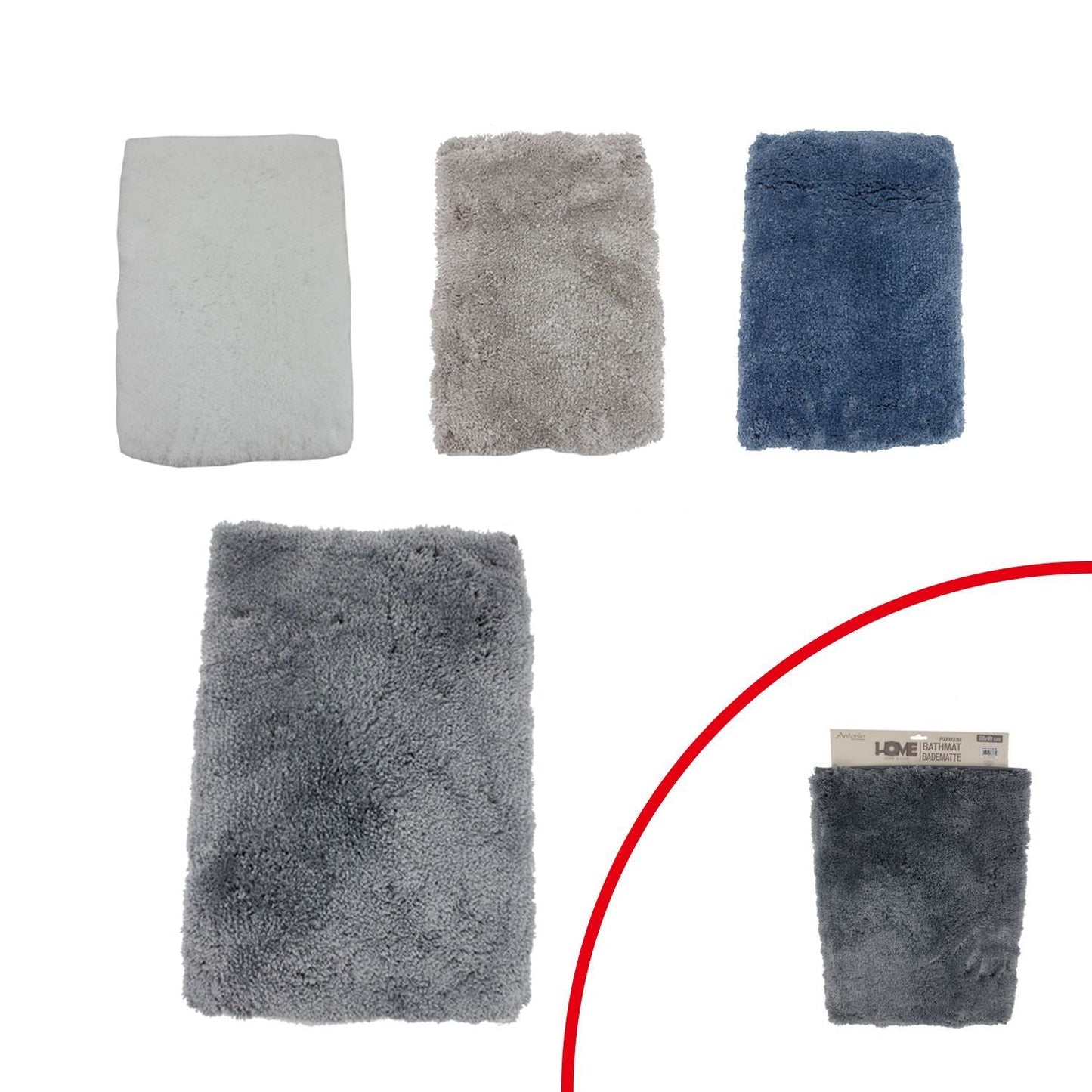 Badvorleger 60 x 40 cm » Badezimmer Teppich Vorleger extra weich » dicke Badematte 1300 g/m² » flauschiger Badeteppich