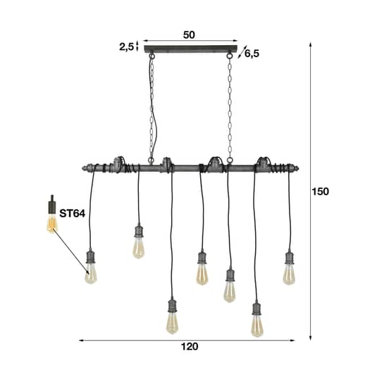 B-grade pendant light Plumblight lamp ceiling lamp seven-light E27