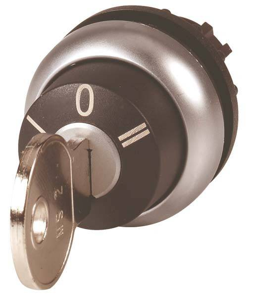 B-flokks Eaton 111775 M22 Wrs Ms10 lykilhnappur að framan með plastlykli, svartur