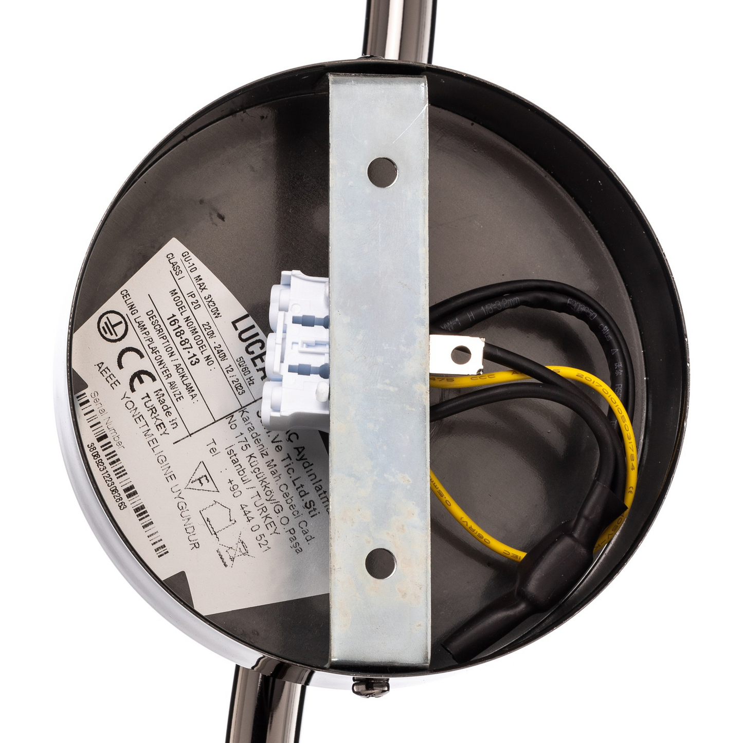 B-flokks loftkastari, svartur krómaður, 3-ljósa loftlampi, ljós, spot