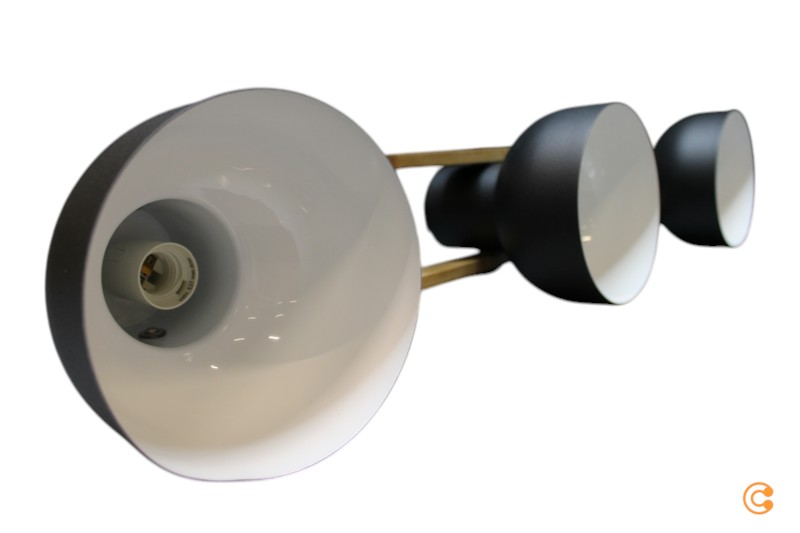 B-flokks Just Light. Cup 2.0 loftljós með þremur ljósum, svart málm, loftlampi, Lamp939