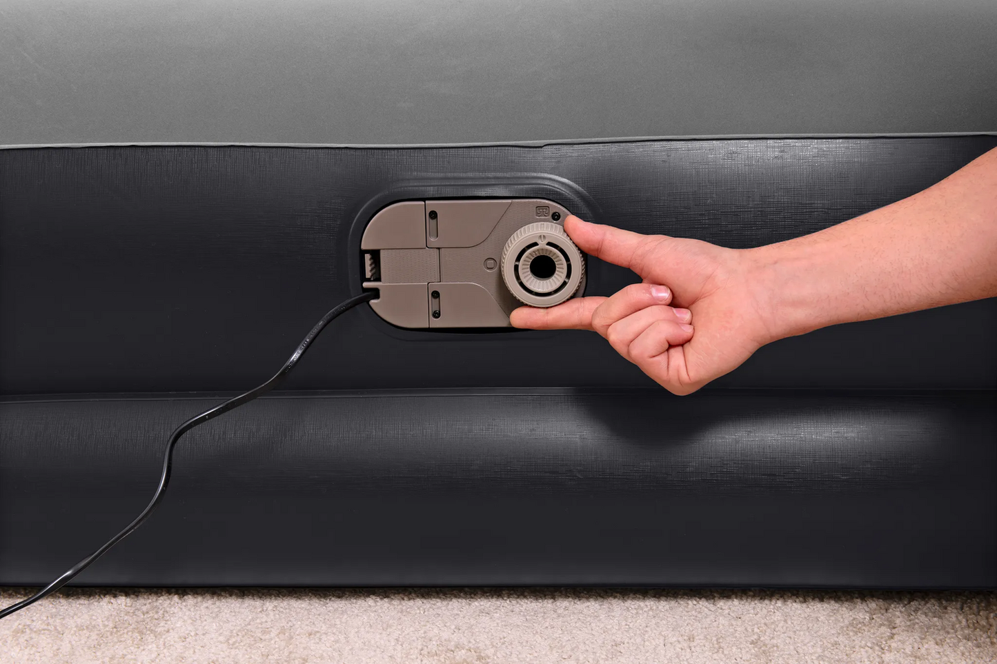 Bestway loftdýna á lager, gestarúm, Tri Tech Aerolux rafmagnsdæla, XL loftdýna fyrir einn