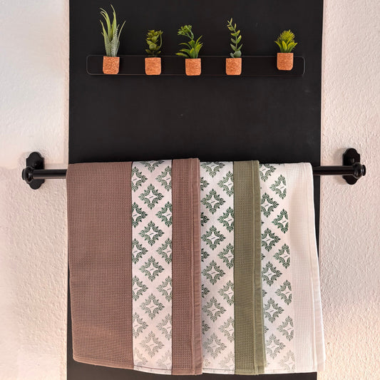 3-color set - waffle-weave kitchen towels - 100% cotton - 50x70cm