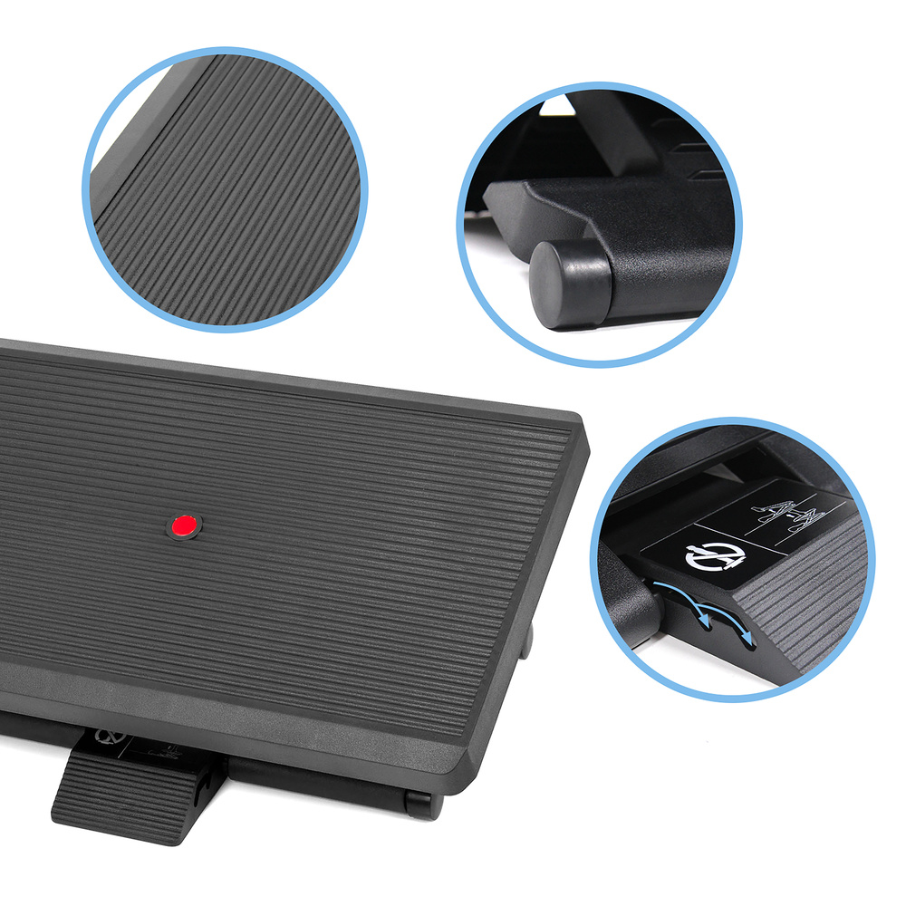 B-grade Hjh Office footrest Piedino Stripe Pro support black tiltable height adjustable