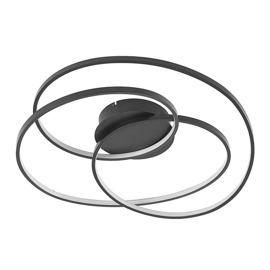 B-grade Lindby Kateryna LED ceiling lamp, 36 W, black, ø 6068 