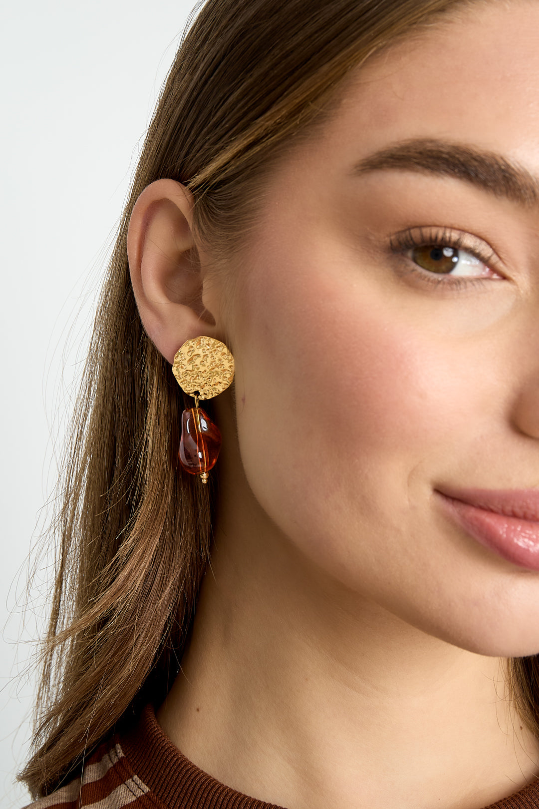 Ohrhänger aus Edelstahl, unregelmäßige Form, lässig-schlichte Serie, Damenschmuck