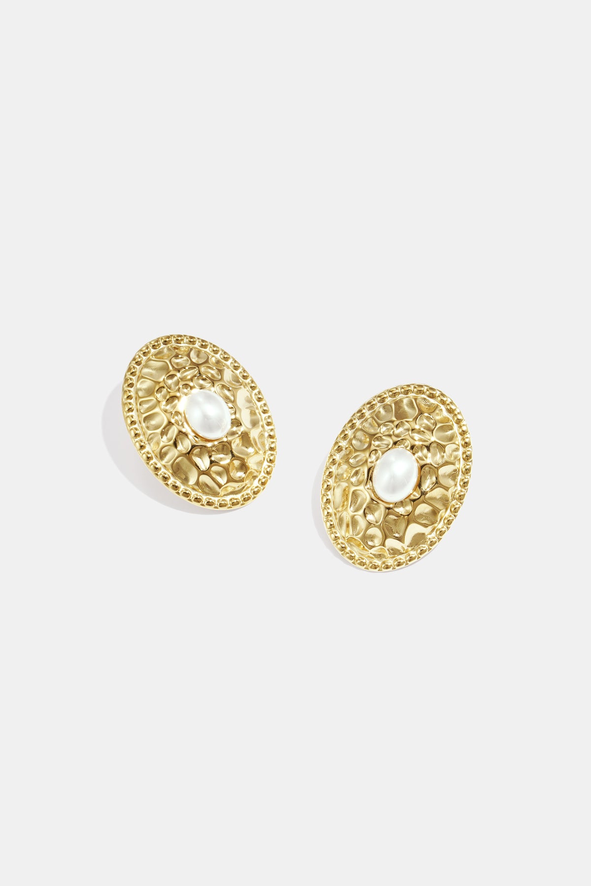 Ohrstecker aus Edelstahl, Hammermuster, Casual Daily Simple Serie, Damenschmuck