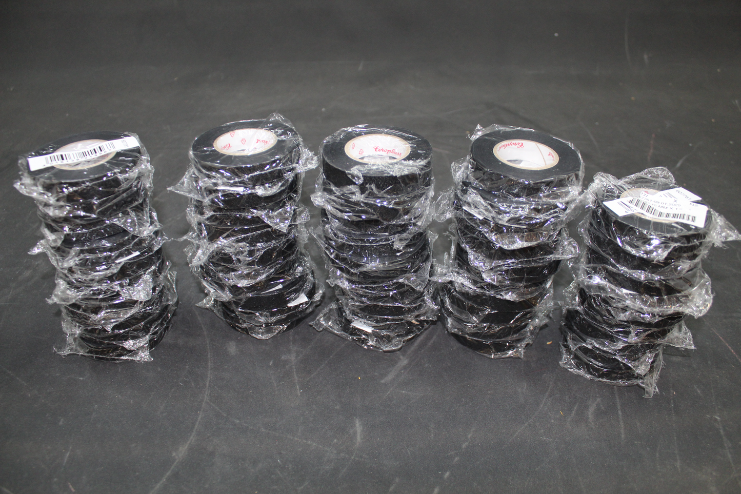 B-flokks Coroplast límband fyrir vefnað, 10m x 15mm, svart akrýlat húðað, 49 stykki