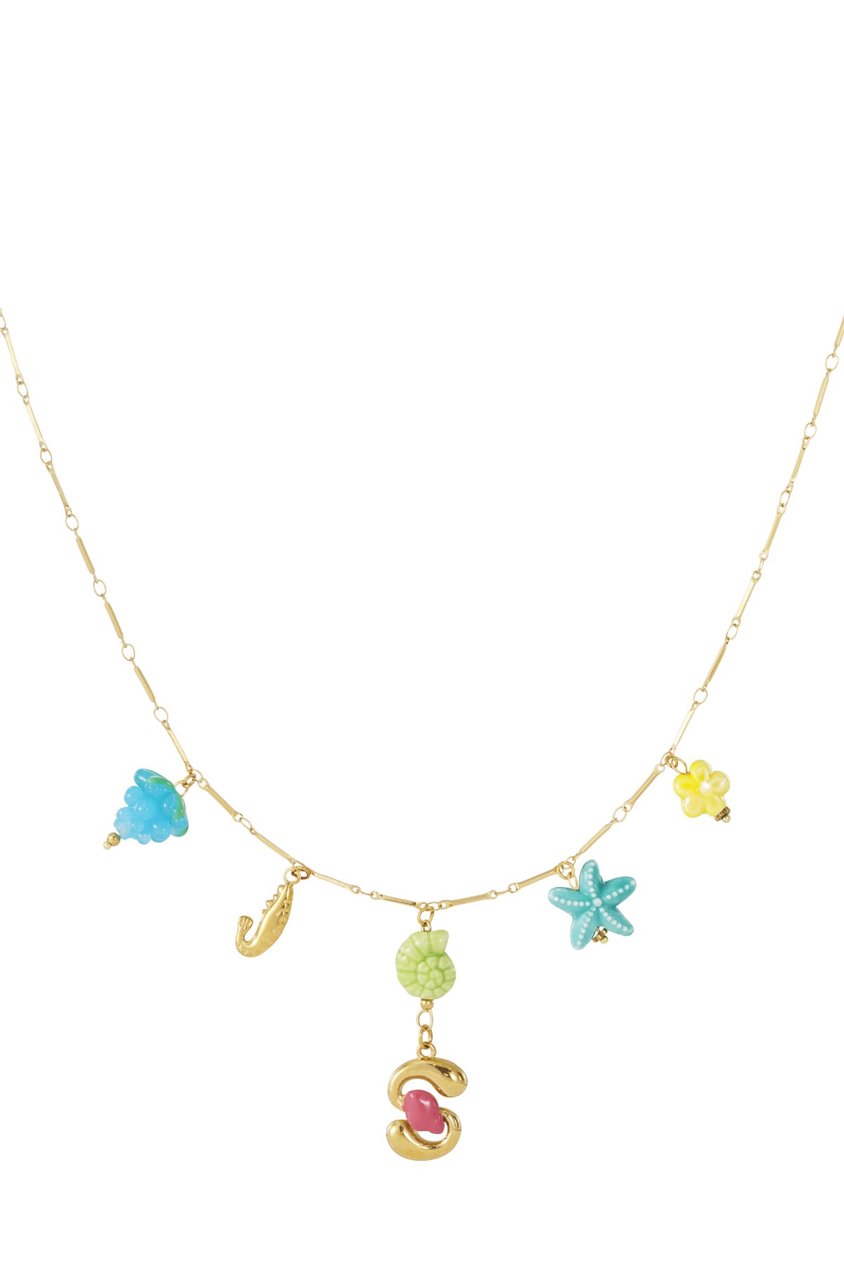 Happy Initials Halskette mit Charms