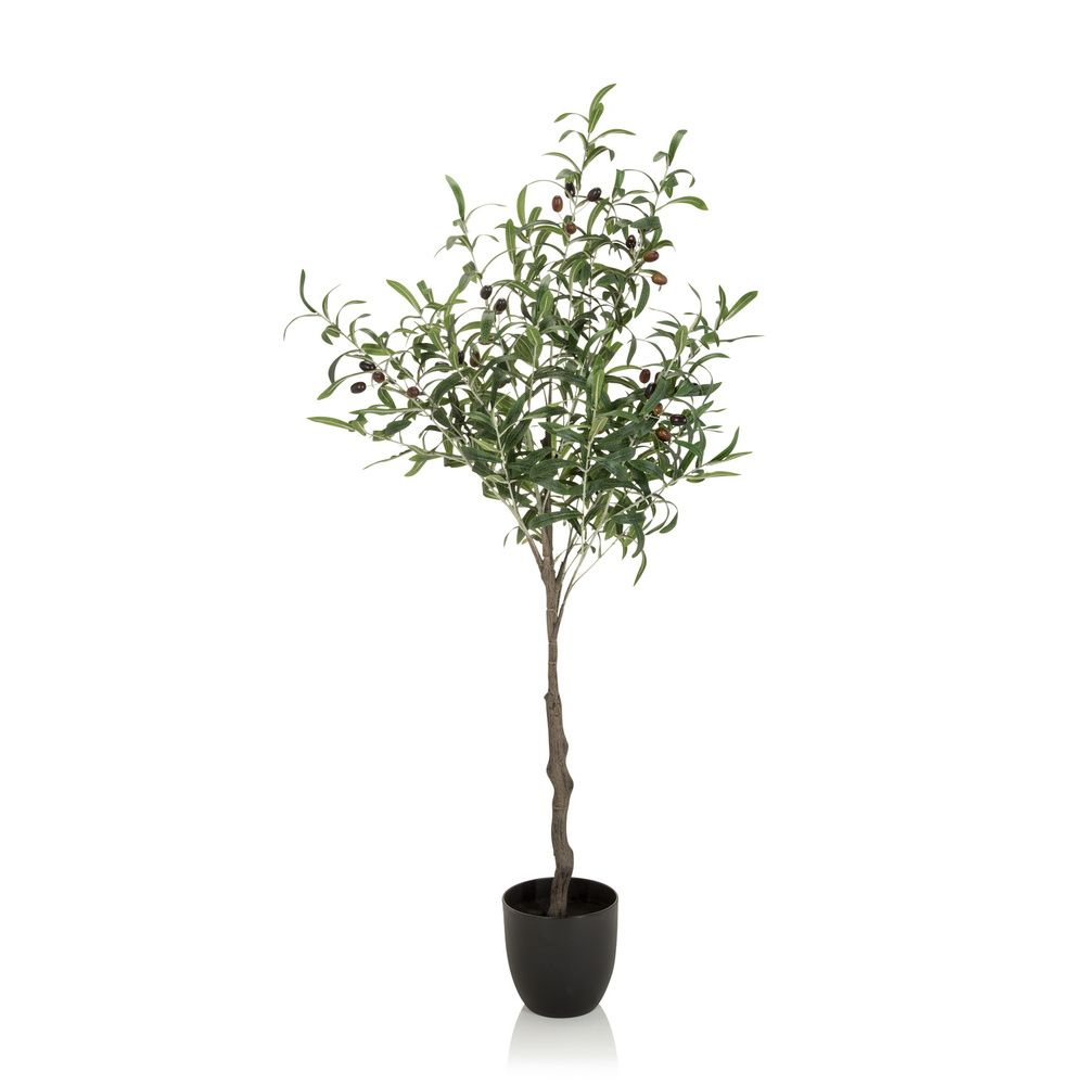 B-flokks Hjh Office gerviplanta, gervitré, ólífugræn, plaststofuplanta, tré, græn, 120 cm 