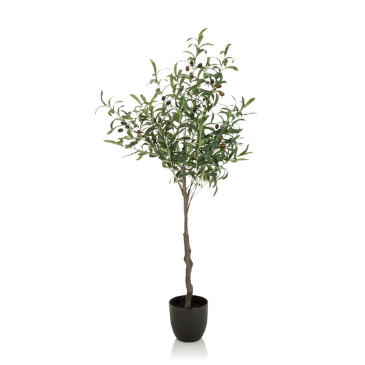 B-grade Hjh Office artificial plant, artificial tree, olive, plastic houseplant, tree, green, 120cm 