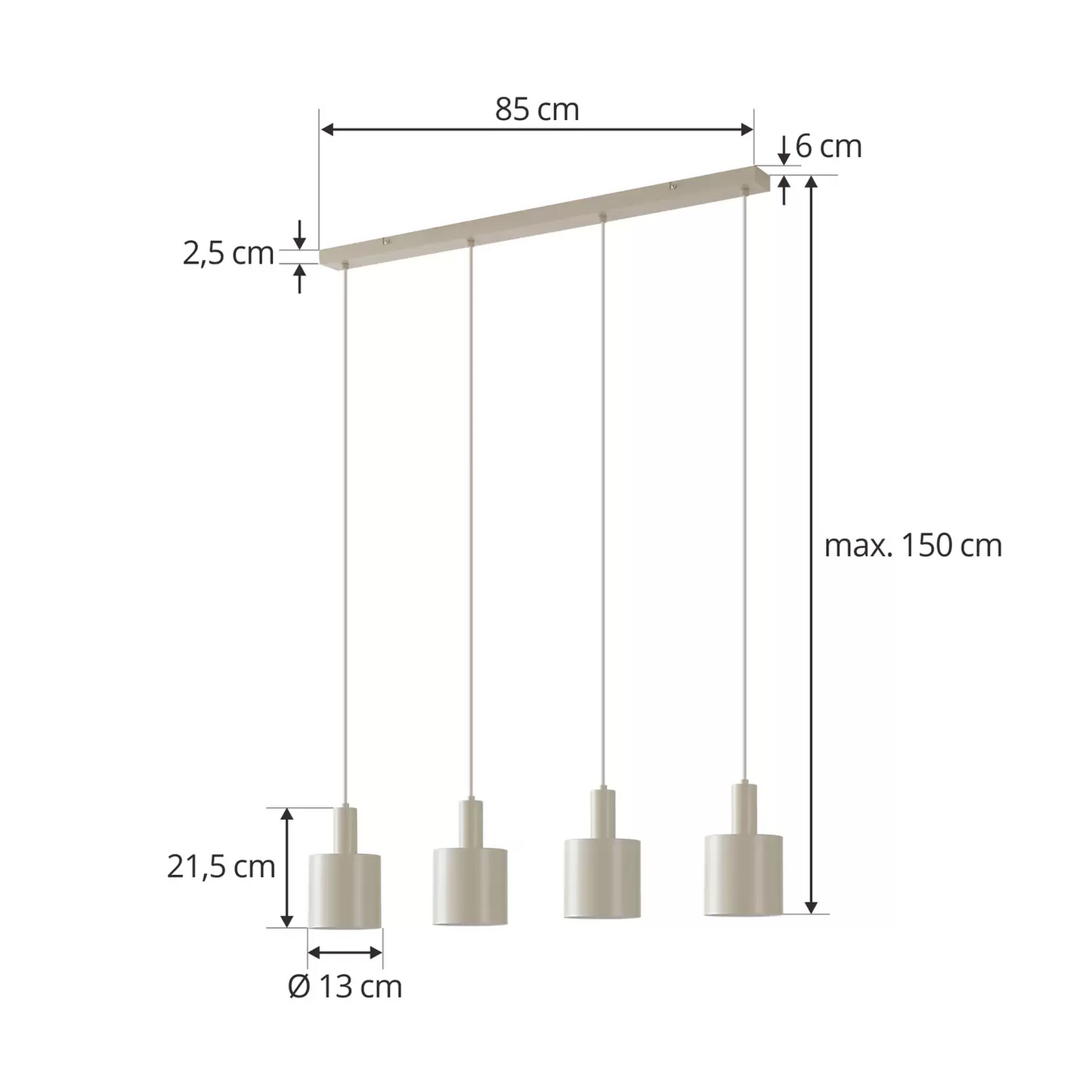 B-stock Lindby hanging light Ovelia beige 4 bulbs. Ceiling light hanging lamp ceiling lamp