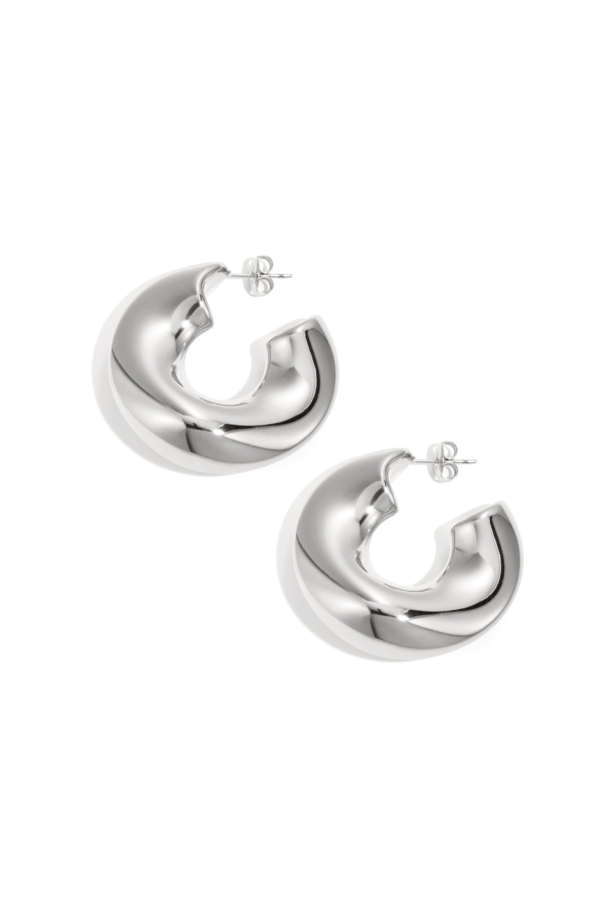 Edelstahl Creolen Kreis Casual Daily Simple Serie Damenschmuck