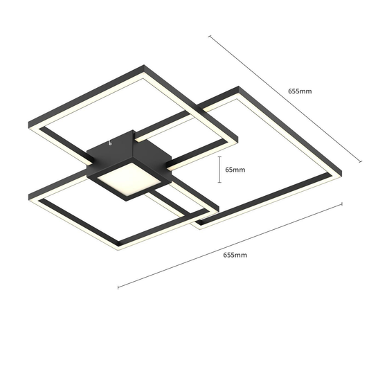 B-grade Lindby Duetto LED ceiling lamp, ceiling light, anthracite, 38 W