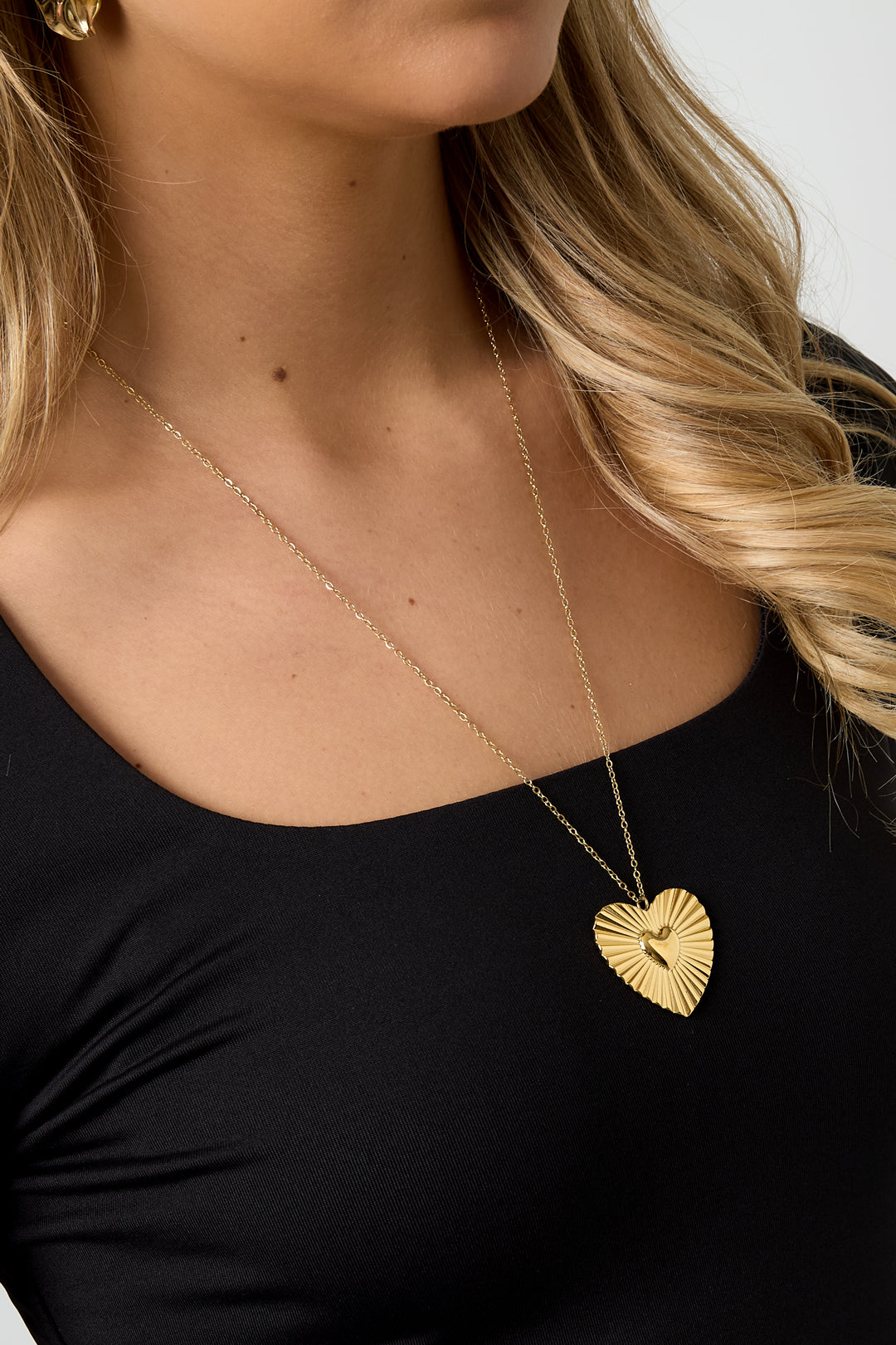 Edelstahl Anhänger Halsketten Herz Casual Täglich Einfache Serie Damen Schmuck
