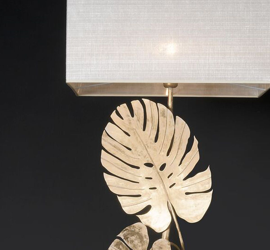 B-flokks Ferroluce gólflampi Monstera Deliciosa standlampi með gullblaði 