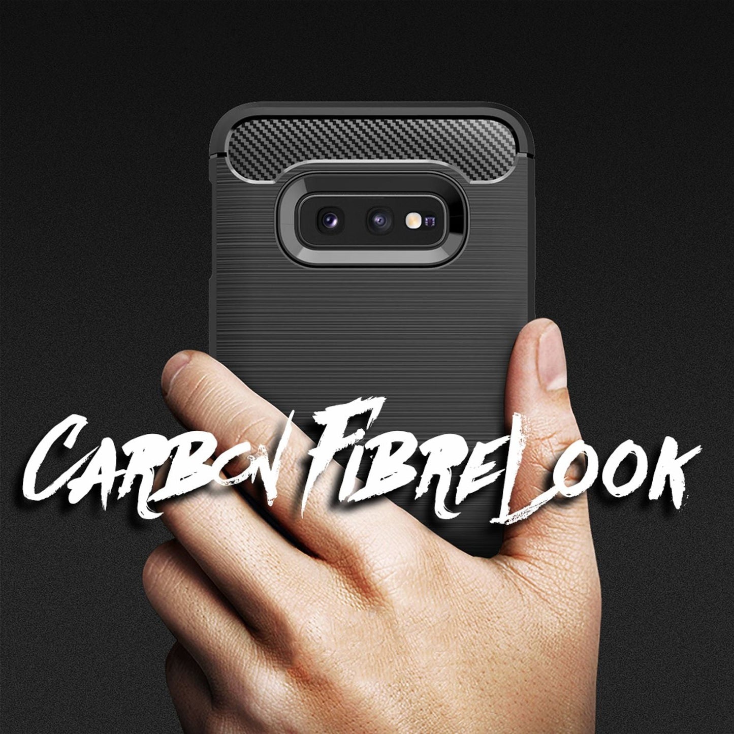 NALIA Phone Case for Samsung Galaxy S10e, Carbon Fiber Stylish Phone Case