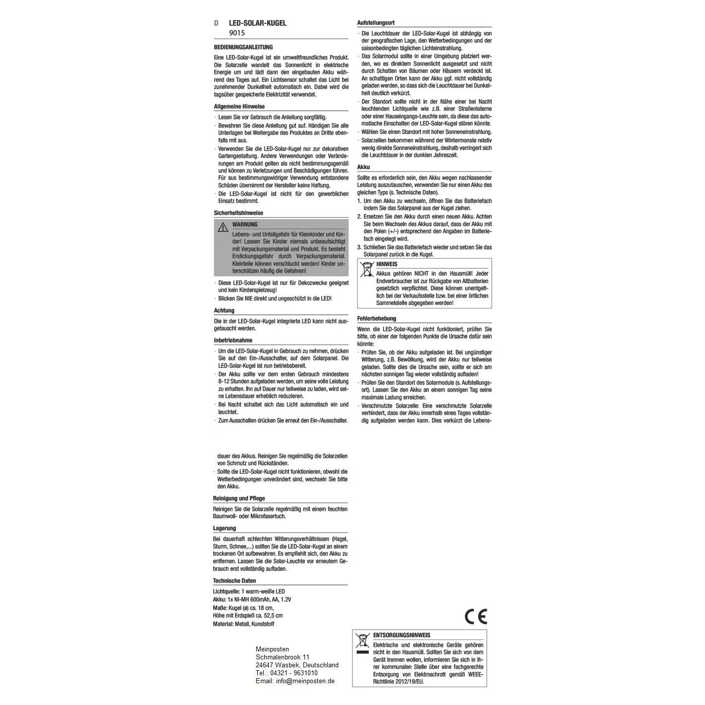 Solarleuchte Gartenstecker Rost 53 cm LED Lampe Solarkugel