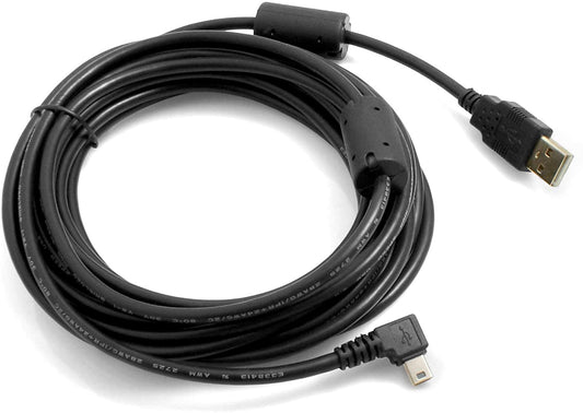 SYSTEM-S Mini USB cable angled plug left angled to USB Type A plug data and charging cable 5m 