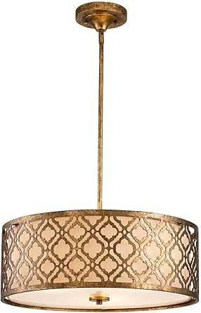 B-flokks Elstead Ziggy sívalningslaga hengi-/loftljós, gulllakkað, 2 ljós 