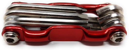 System-S folding multi-tool kit, red, 7 in 1