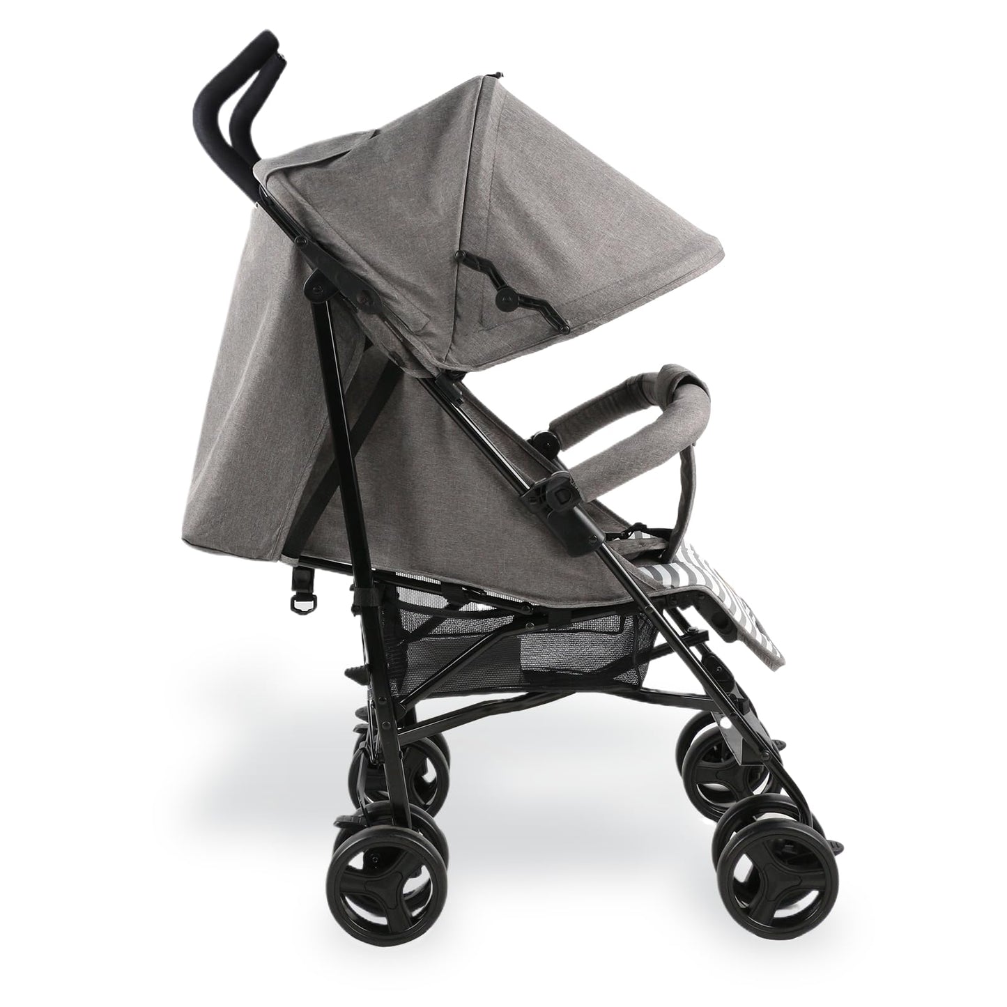 Bemesu ferðavagn með 360° snúningshjólum, vagn með 5 punkta beisli, vagn með 360° stillanlegri akstursstefnu, samanbrjótanlegur vagn allt að 15 kg, 0-3 ára, fjólublár