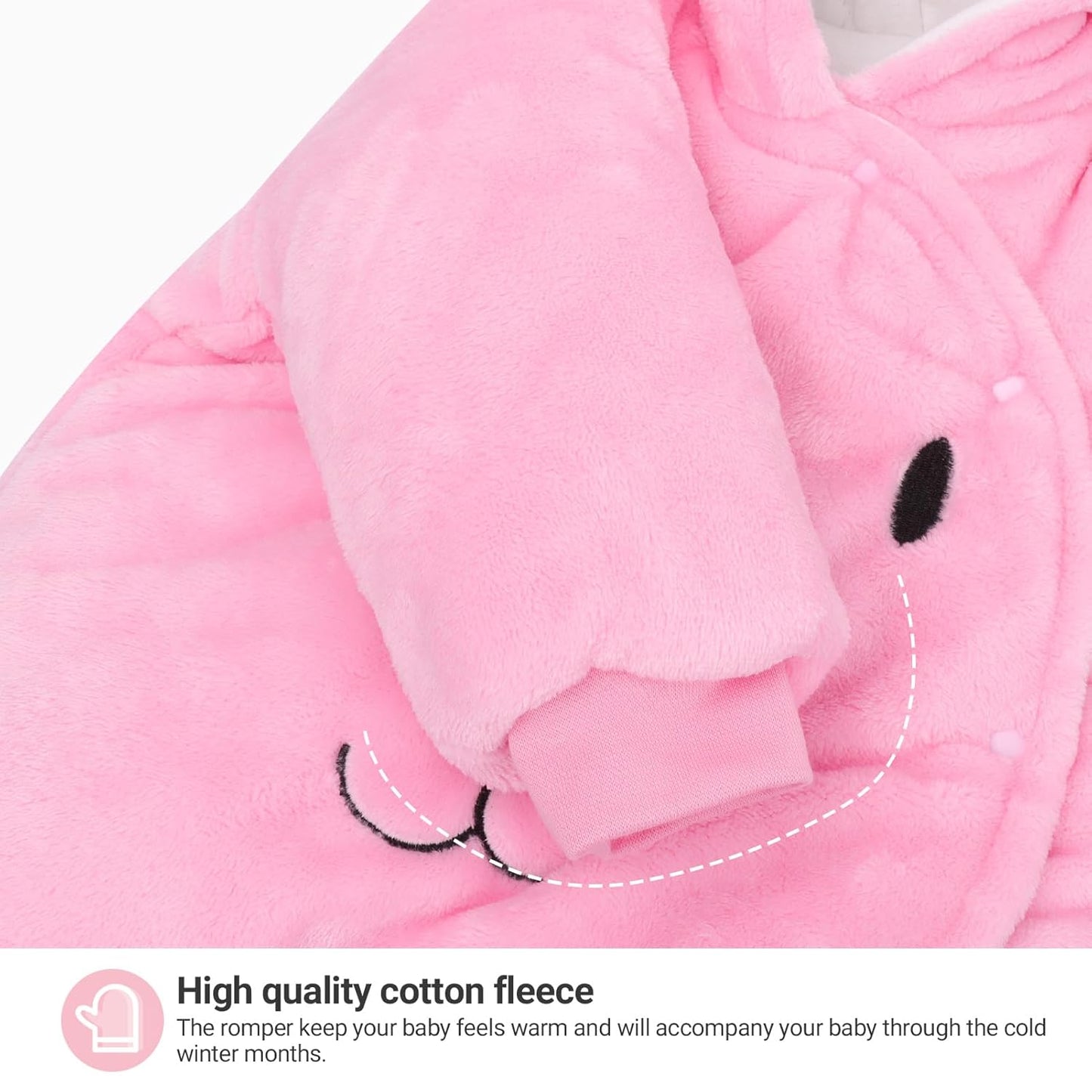 Vetrargalli með hettu fyrir börn, snjógalli, flannelspil, leikgalli með fótum, teiknimyndagalla, föt 0-3 mánaða 