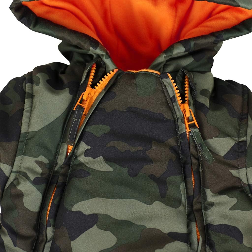 Baby Winter Overall with Hood, Snowsuits with Gloves and Booties, Girls' and Boys' Warm Clothing Set 