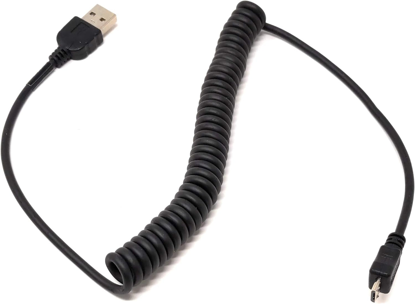 System-S Micro USB snúra gagnasnúra hleðslusnúra spíralsnúra 30 - 135 cm 