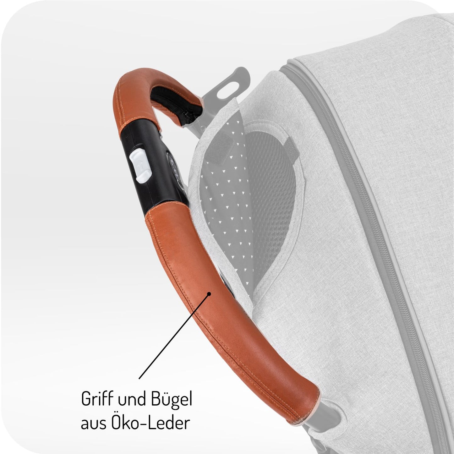 MoMi ESTELLE barnavagn fyrir börn frá 6 mánaða aldri (allt að 15 kg), samanbrjótanleg barnavagn með 5 punkta öryggisbelti, innkaupakörfu með útfellanlegri virkni, sjónaukahandfangi