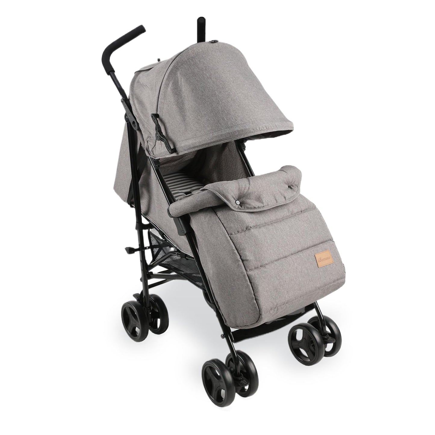 Bemesu ferðavagn með 360° snúningshjólum, vagn með 5 punkta beisli, vagn með 360° stillanlegri akstursstefnu, samanbrjótanlegur vagn allt að 15 kg, 0-3 ára, fjólublár