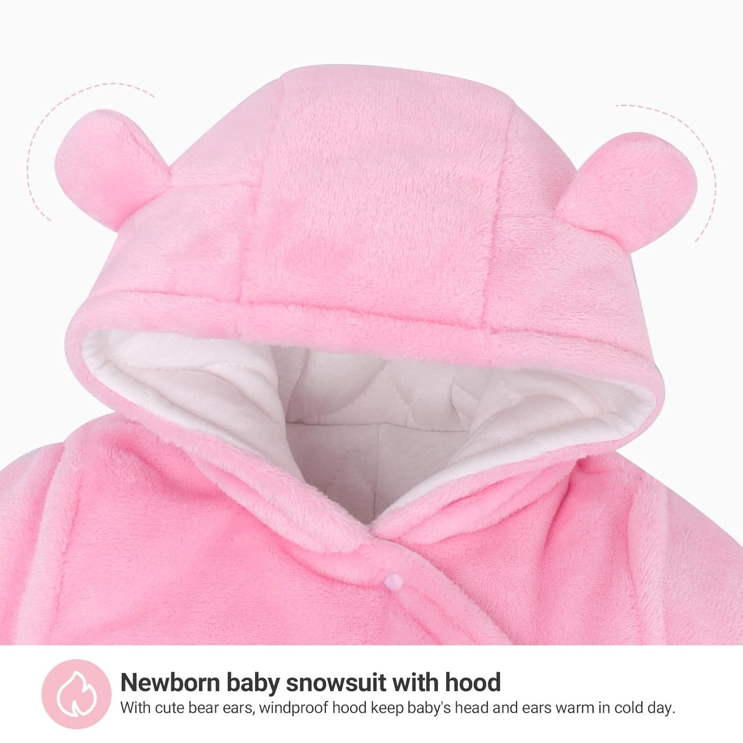 Vetrargalli með hettu fyrir börn, snjógalli, flannelspil, leikgalli með fótum, teiknimyndagalla, föt 0-3 mánaða 