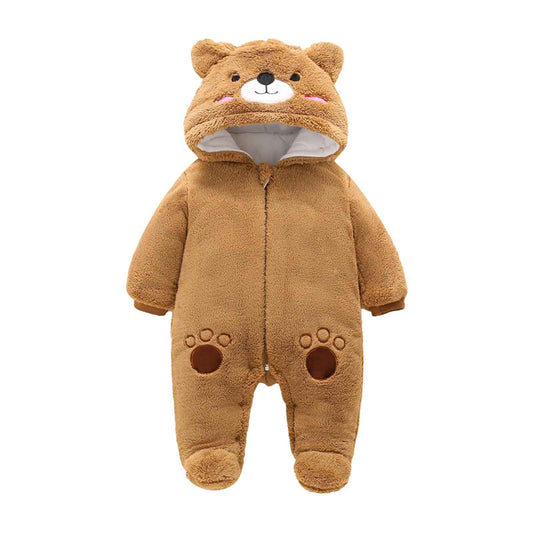 Vetrarsnjógalli fyrir börn, spariföt fyrir stráka og stelpur, eitt stykki með hettu, snjógallasett fyrir smábörn, þykkt og hlýtt, blátt, 3-6 mánaða 