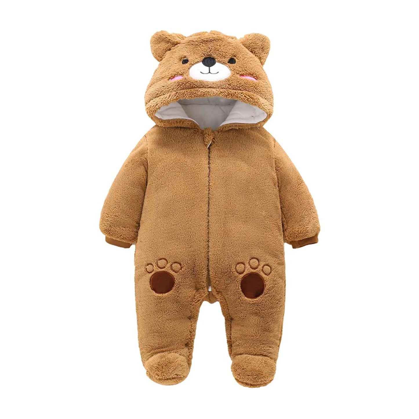 Vetrarsnjógalli fyrir börn, spariföt fyrir stráka og stelpur, eitt stykki með hettu, snjógallasett fyrir smábörn, þykkt og hlýtt, blátt, 3-6 mánaða 