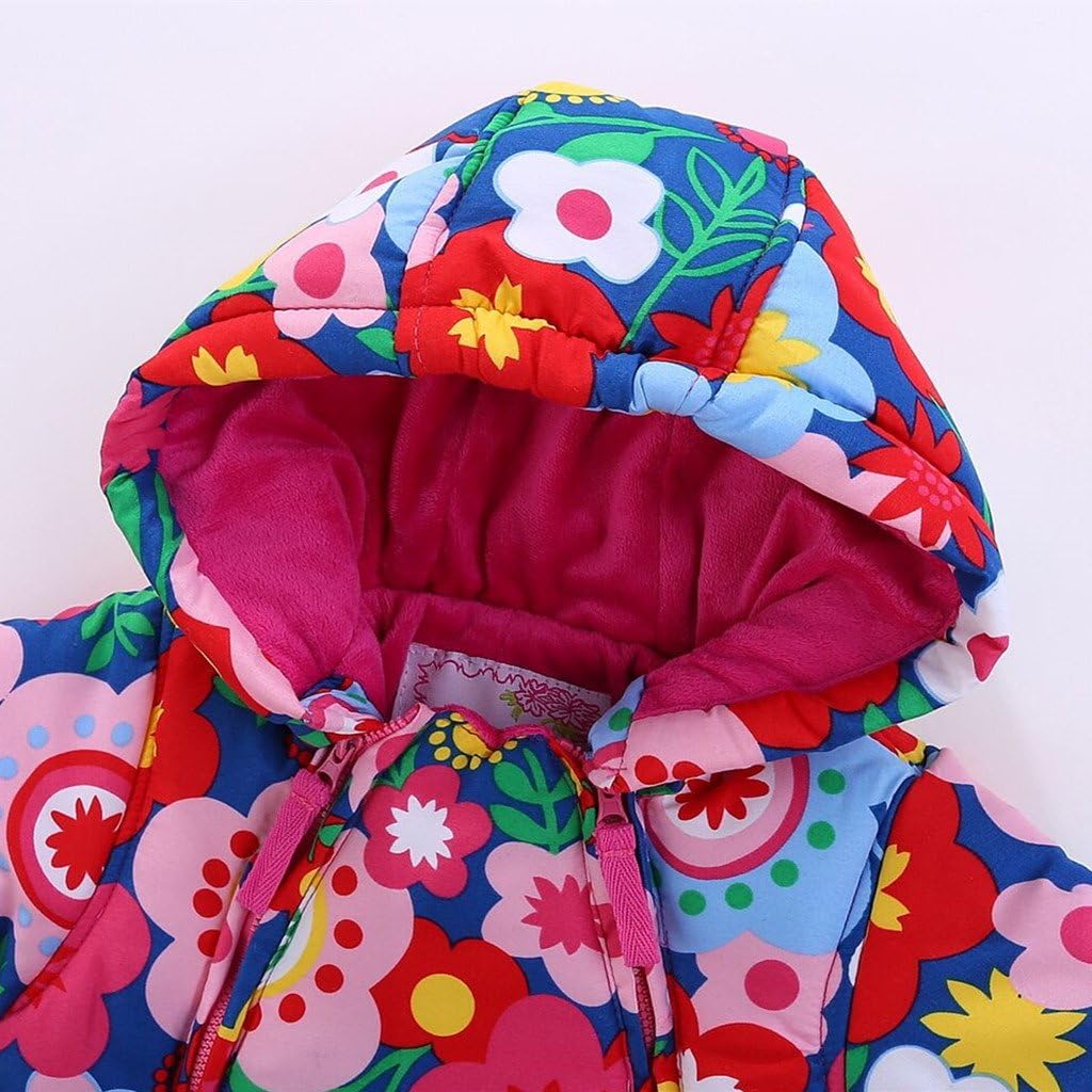 Baby Winter Overall with Hood, Snowsuits with Gloves and Booties, Girls' and Boys' Warm Clothing Set 