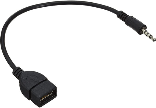 System-S USB gerð A (karlkyns) í 3,5 mm tengi AUX hljóðsnúra 20 cm
