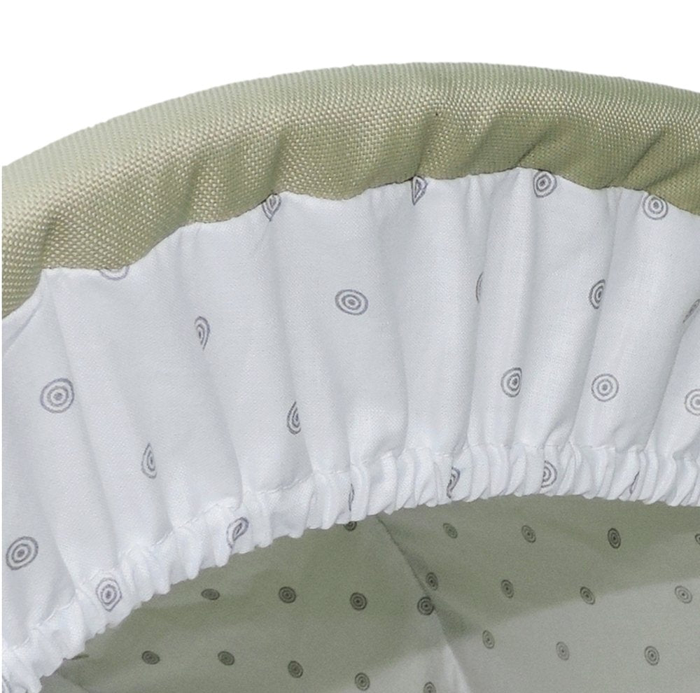 EICHHORN víðikörfu fyrir barnavagna, hvít körfa, ljósbrúnt efni - stórt liggjandi svæði, mjúkt fjöðrandi, þar á meðal dýna og regnhlíf