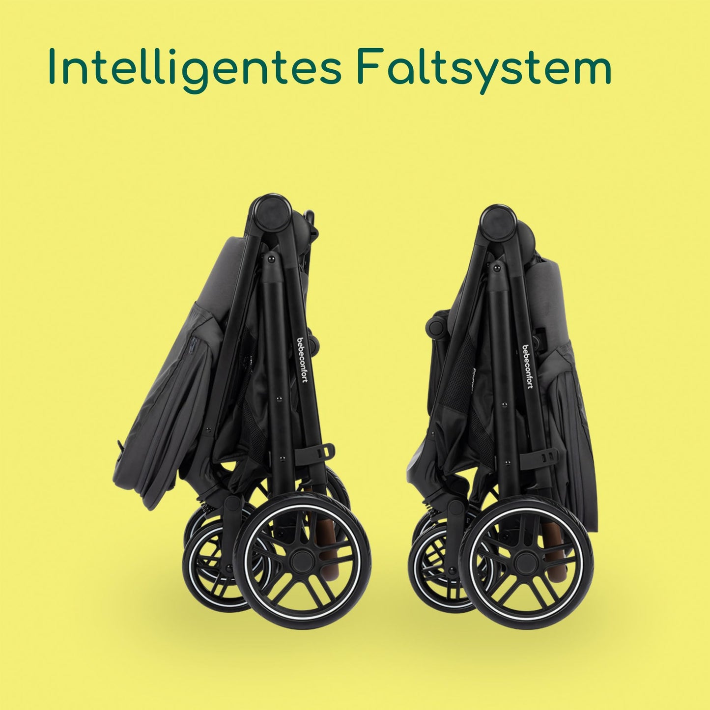 Bebeconfort Luvia Trio, 3-í-1 barnavagn, 0–4 ára (0–22 kg), barnavagn, ungbarnabílstóll, burðarrúm, snjallt samanbrjótanlegt kerfi, stillanlegt stýri, höggdeyfandi hjól, steinefnagrafít