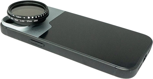 SYSTEM-S ND Vario Filter 37 mm 2 bis 4000 Neutraldichte mit Hülle für iPhone 14