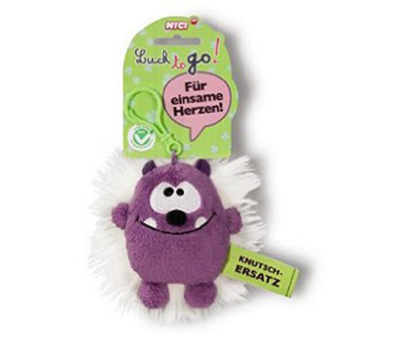 Nici Schluesselanhänger Monster "Für einsame Herzen" lila-weiss