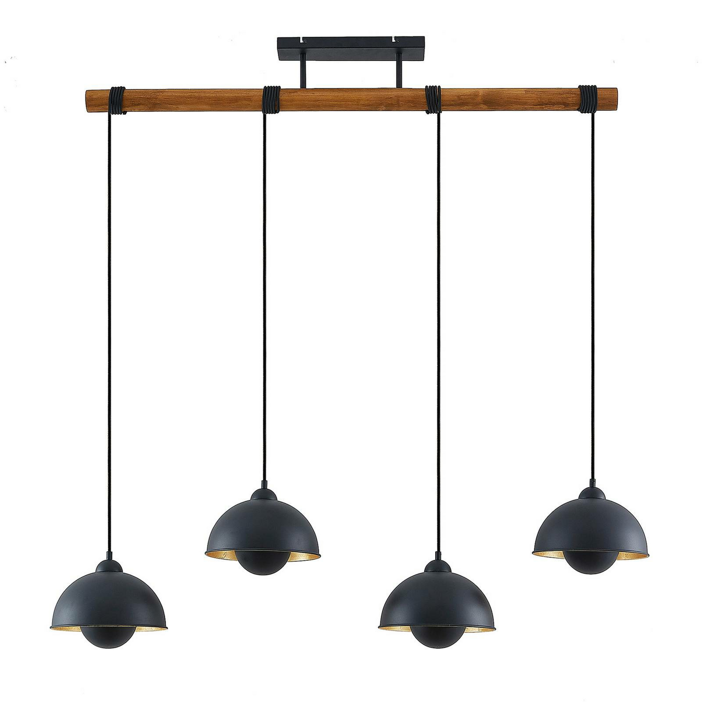 B-Ware Lindby Bamila Hängeleuchte Hängeleuchte Lampe Leuchte Metall Holz 4 Flammig E27