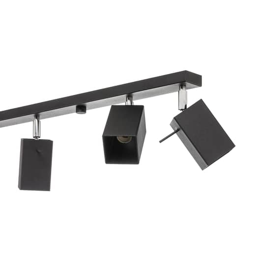 B-grade Euluna ceiling spotlight, ceiling lamp, light, Square, black, six-light, linear