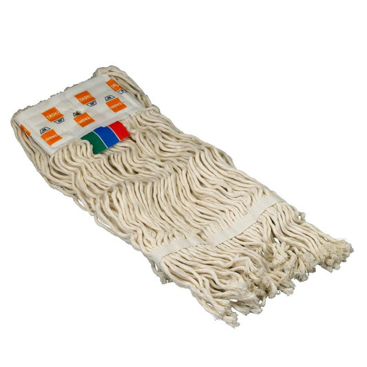TASKI Duo Mop Fransen (300 g), Saugfähige 100% Baumwollfransen mit Bandverstärkung, waschbar bis 95°C | Karton (2 Packungen)