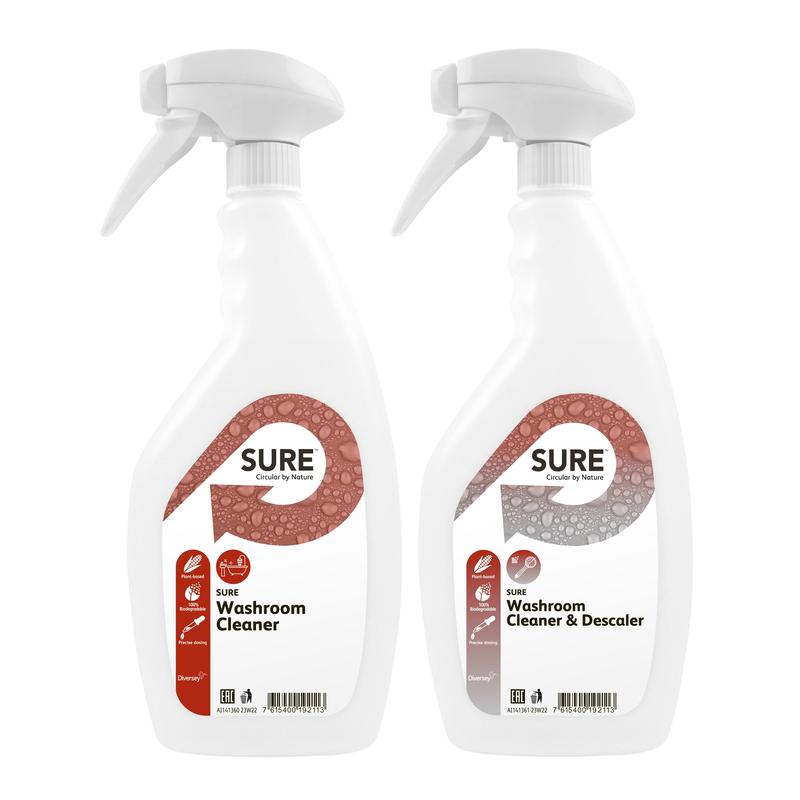 Triggersprayflasche mit SURE Washroom Cleaner +  SURE Washroom Cleaner & Descaler Labels | Flasche (750 ml)